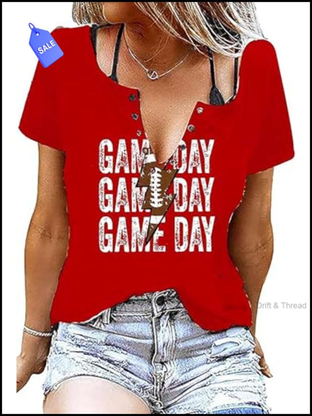 Football Mom T-Shirt Short Sleeve Crew Neck Casual Game Day Top